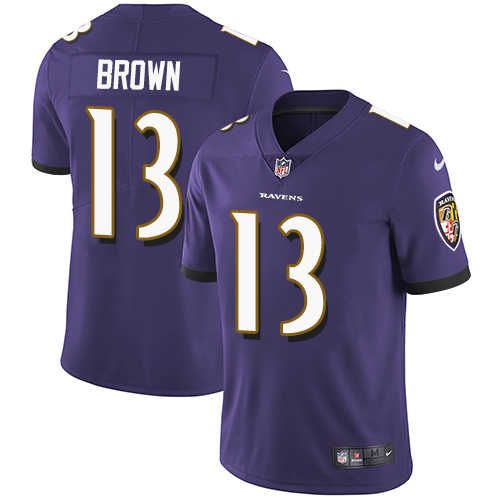 Nike Ravens #13 John Brown Purple Team Color Youth Stitched NFL Vapor Untouchable Limited Jersey